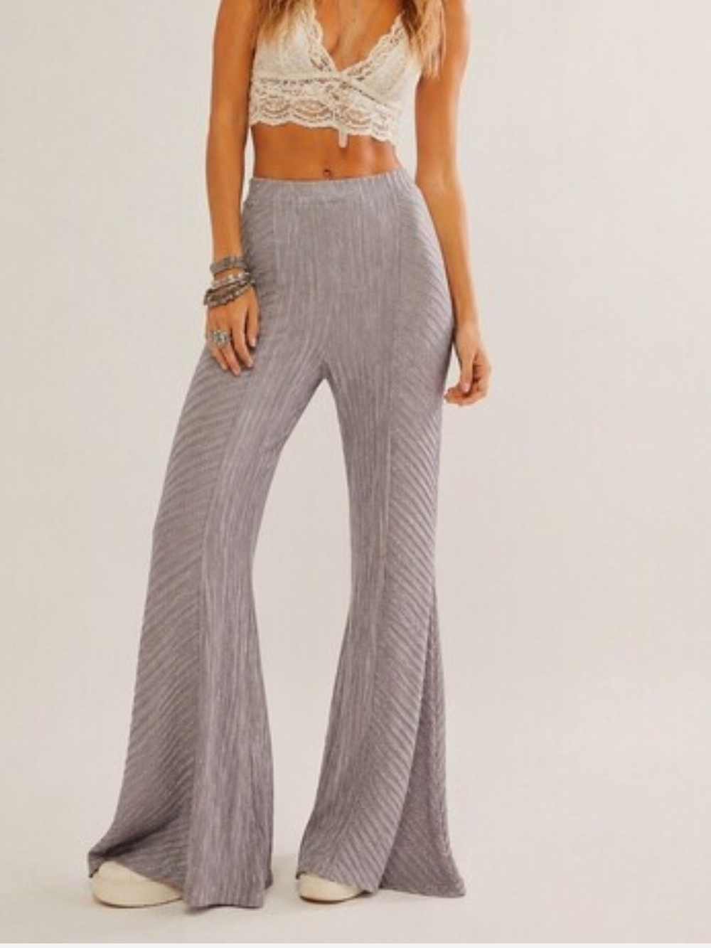 nwt Free People Raindrops High-Waist Flare Leg Velvet Pants S